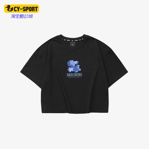 Skechers/斯凯奇正品夏季新款女子运动休闲透气短袖T恤L223W071