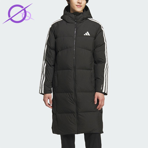Adidas/阿迪达斯正品2025秋季款男士日常保暖连帽羽绒服KC2498