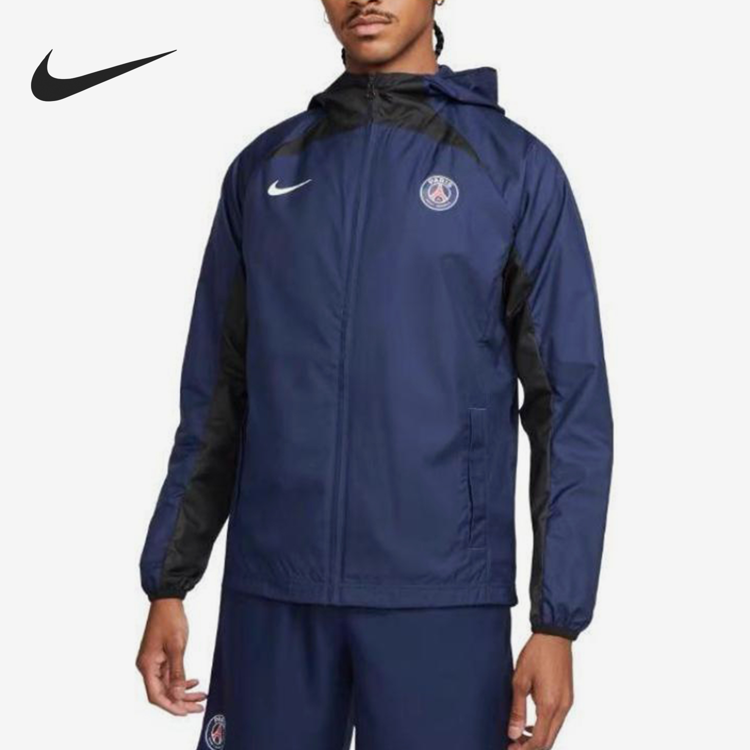 Nike/耐克正品2025 男士长袖连帽户外运动训练拼接外套DN1185-410