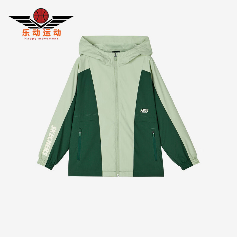 Skechers/斯凯奇正品WOVENHOODEDJACKET儿童拼接外套,童装/婴儿装/亲子装,普通外套,淘宝优惠券,粉丝福利购,淘宝优惠卷