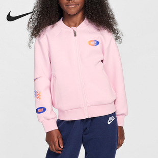 小童针织休闲印花拉链运动外套HQ7907 新款 663 耐克正品 Nike
