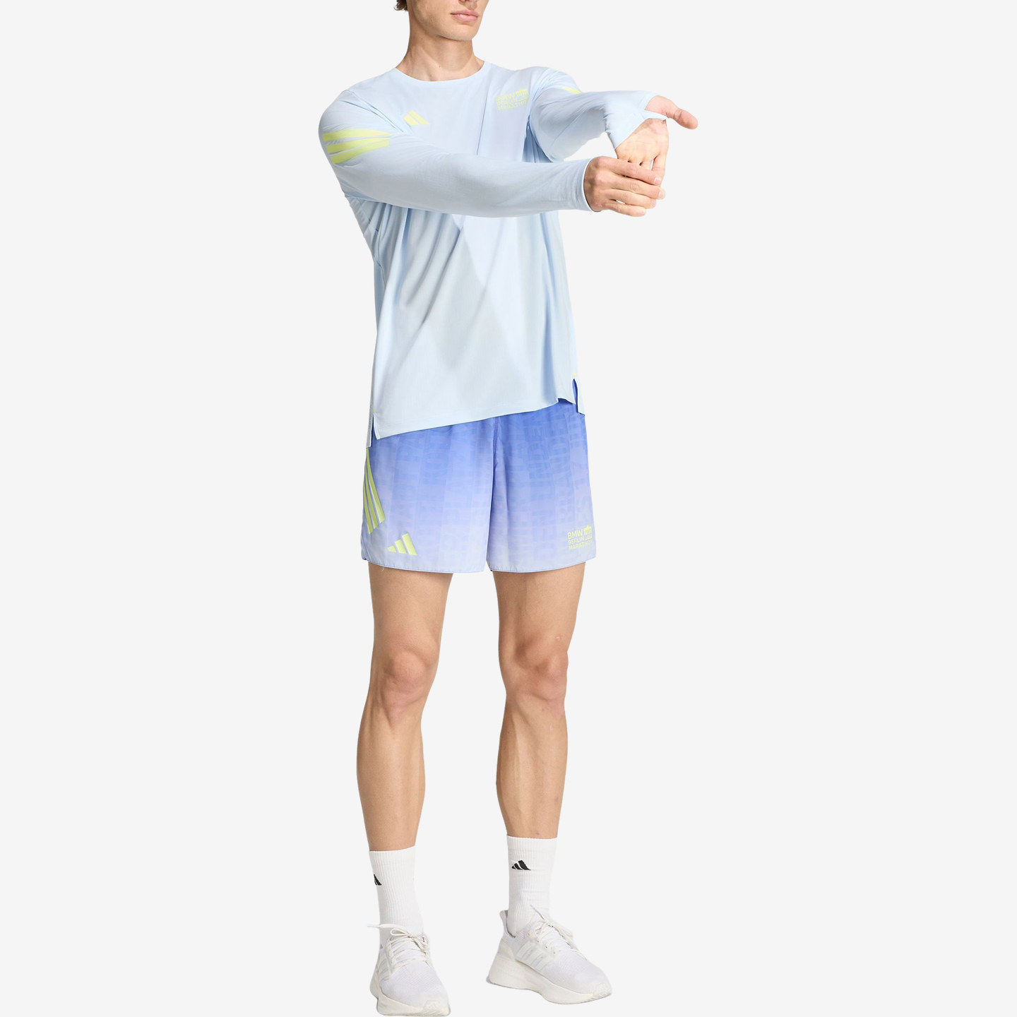Adidas阿迪达斯正品BMW Berlin-Marathon男跑步松紧腰短裤KV1196