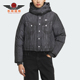 牛仔印花羽绒服KC2634 三叶草女士连帽经典 Adidas 阿迪达斯正品