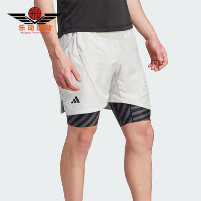 Adidas/阿迪达斯正品AeroreadyTwo-In-OnePro网球经典短裤IU3204