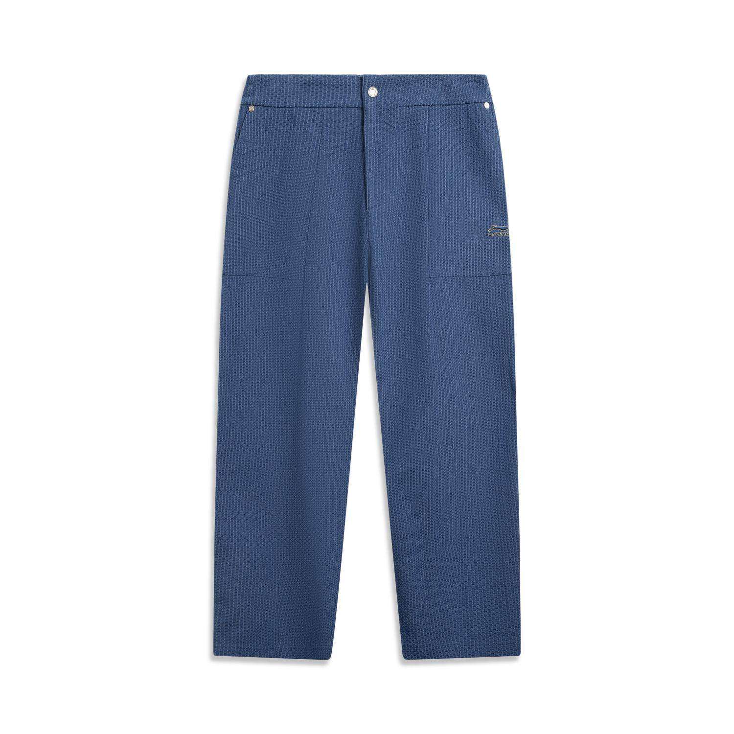 李宁正品中国文化系列故宫联名男子宽松休闲针织直筒长裤AKXW031