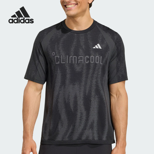 Adidas/阿迪达斯正品男士印花训练健身透气运动短袖T恤KG5329