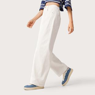 李宁正品运动时尚系列女子柔软舒适宽松百搭直筒休闲长裤AKXV298