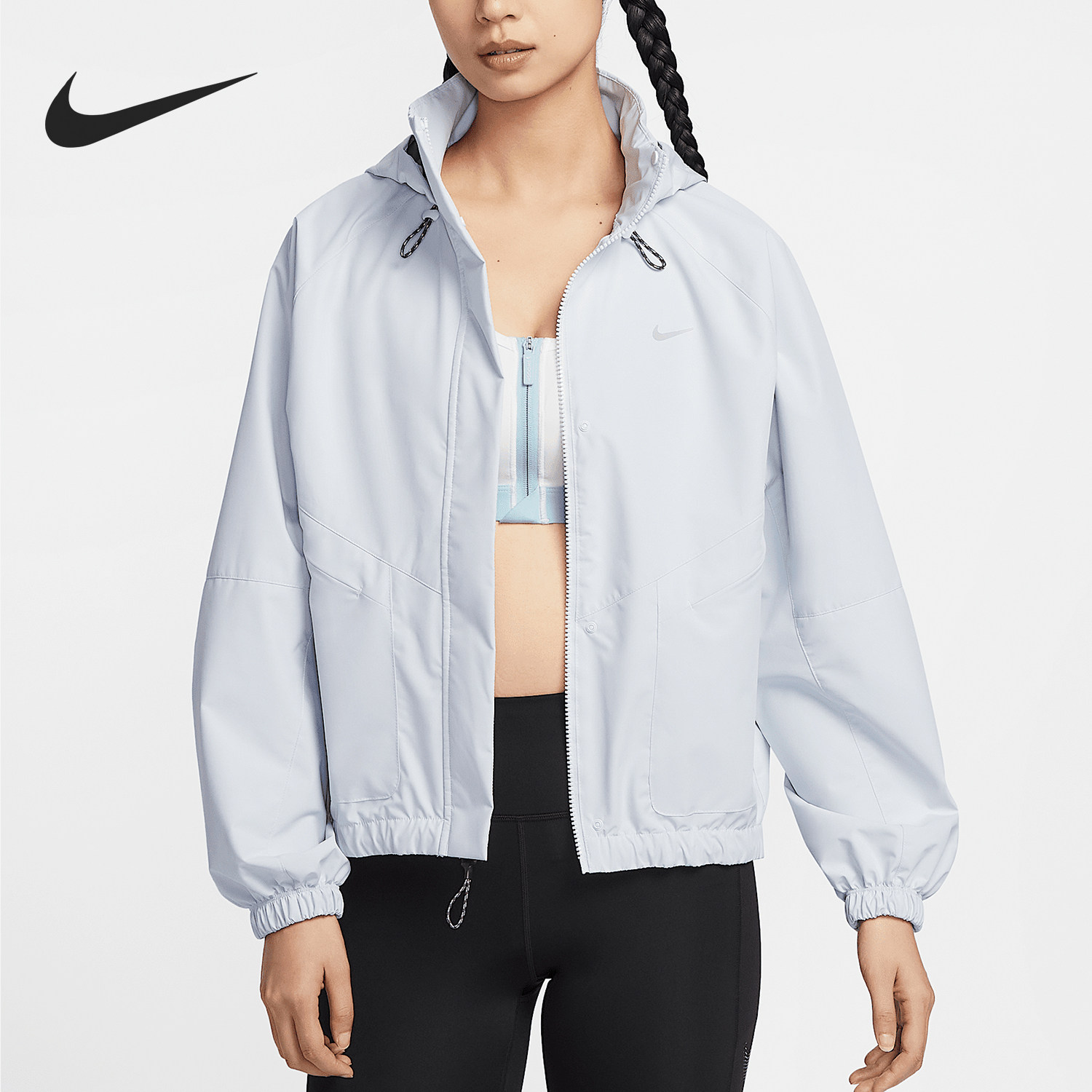 Nike/耐克正品2025春季女士跑步梭织短款运动外套HV4876-085 - 实物图