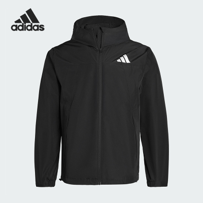 Adidas/阿迪达斯正品WOVENJACKET新款男女经典黑色夹克外套IB7052