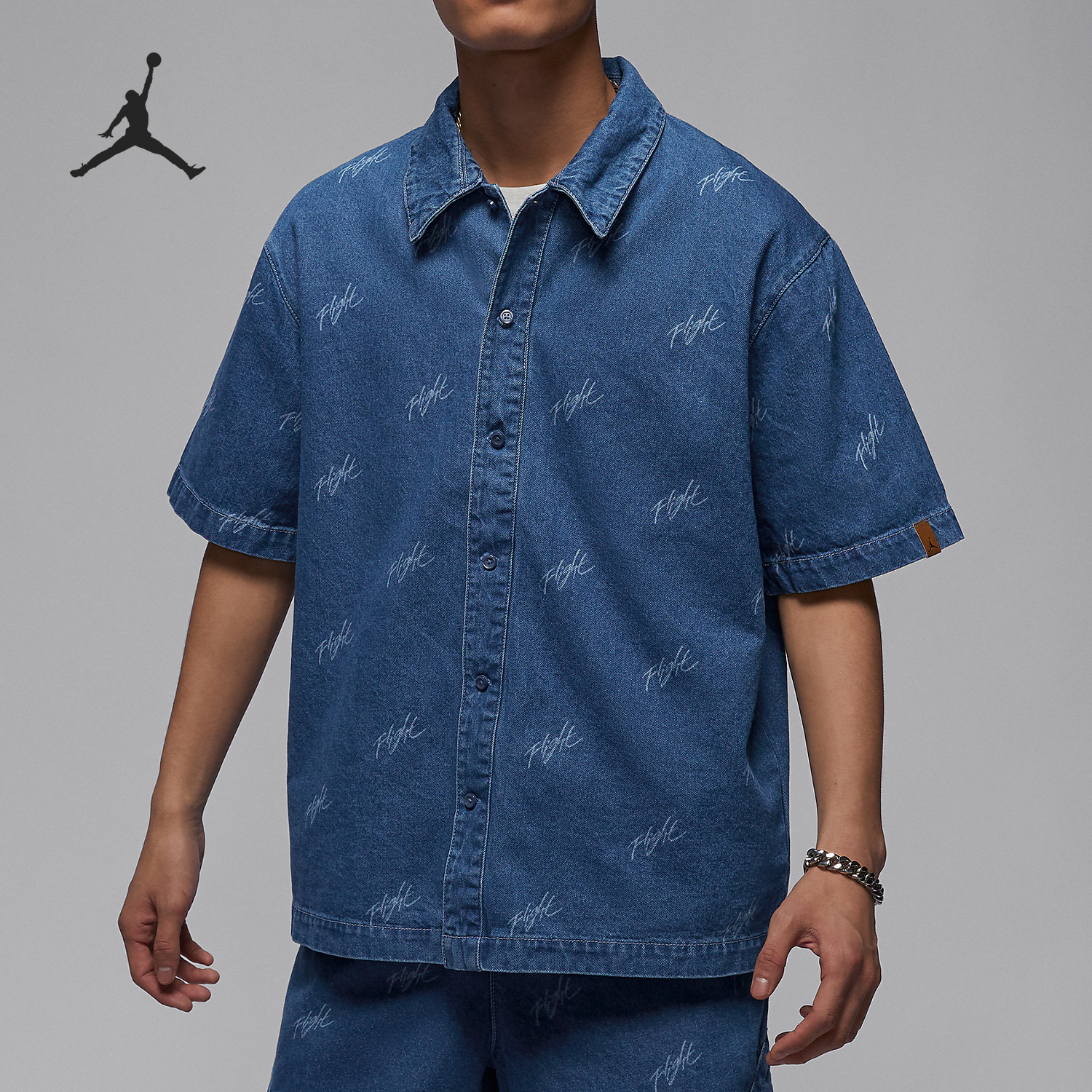 Nike/耐克男士牛仔衬衫短袖