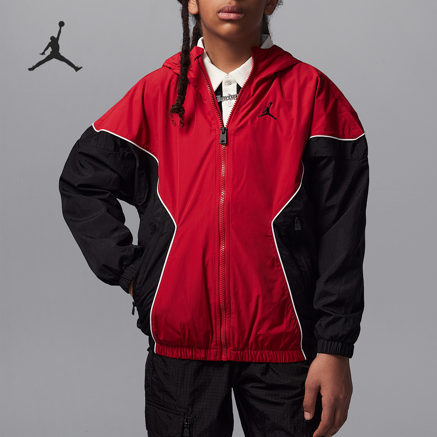 Nike/耐克正品JORDAN大童时尚简约连帽夹克外套IB8384-687