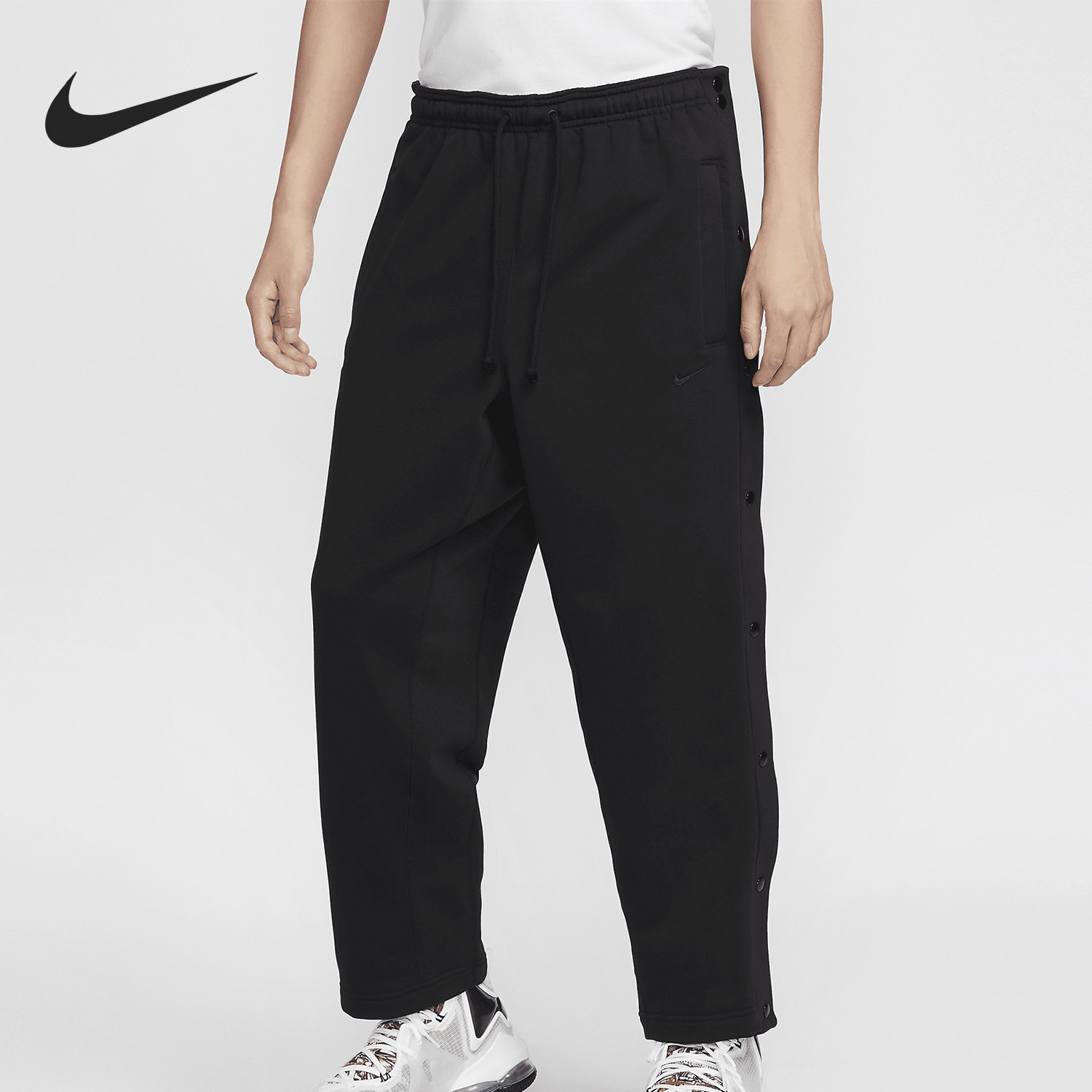 Nike/耐克正品秋季新款男士宽松运动加绒篮球长裤FZ1037-010 - 实物图