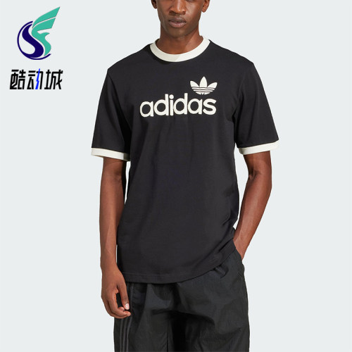 Adidas/阿迪达斯正品三叶草男士经典印花透气圆领短袖T恤JC8372