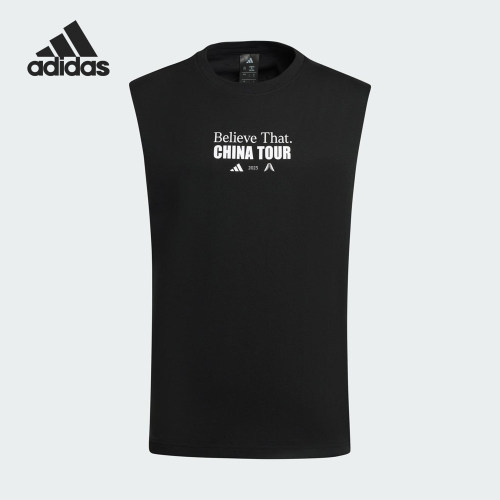 Adidas/阿迪达斯正品2025夏季款男士训练针织透气T恤背心KS2341