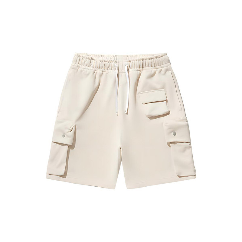 李宁正品夏季新款男子宽松透气针织系带运动休闲短裤AKSU155-1