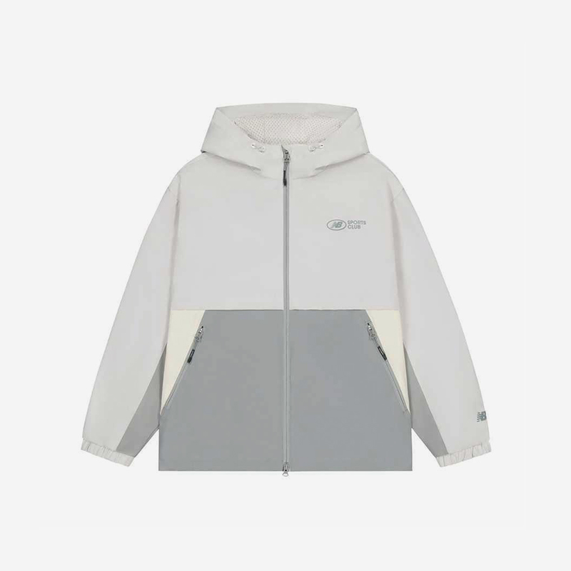 New Balance/NB正品运动男子拼接梭织连帽夹克外套NAF13161-GR