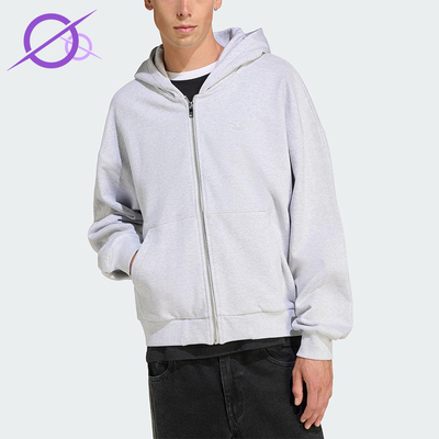 Adidas/阿迪达斯正品三叶草男士运动宽松连帽日常休闲外套JW1071