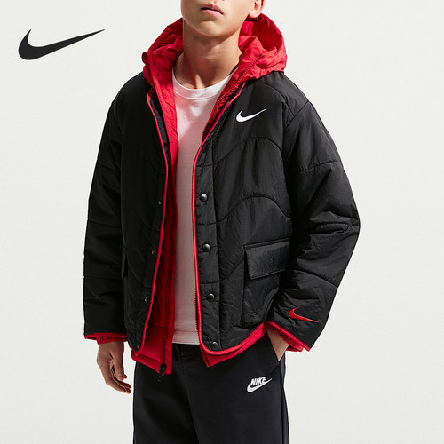 Nike/耐克正品2025冬季款大童日常连帽保暖假两件外套IU7352-010