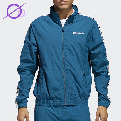 Adidas/阿迪达斯正品三叶草新款男蓝白色宽松经典夹克外套CE4827