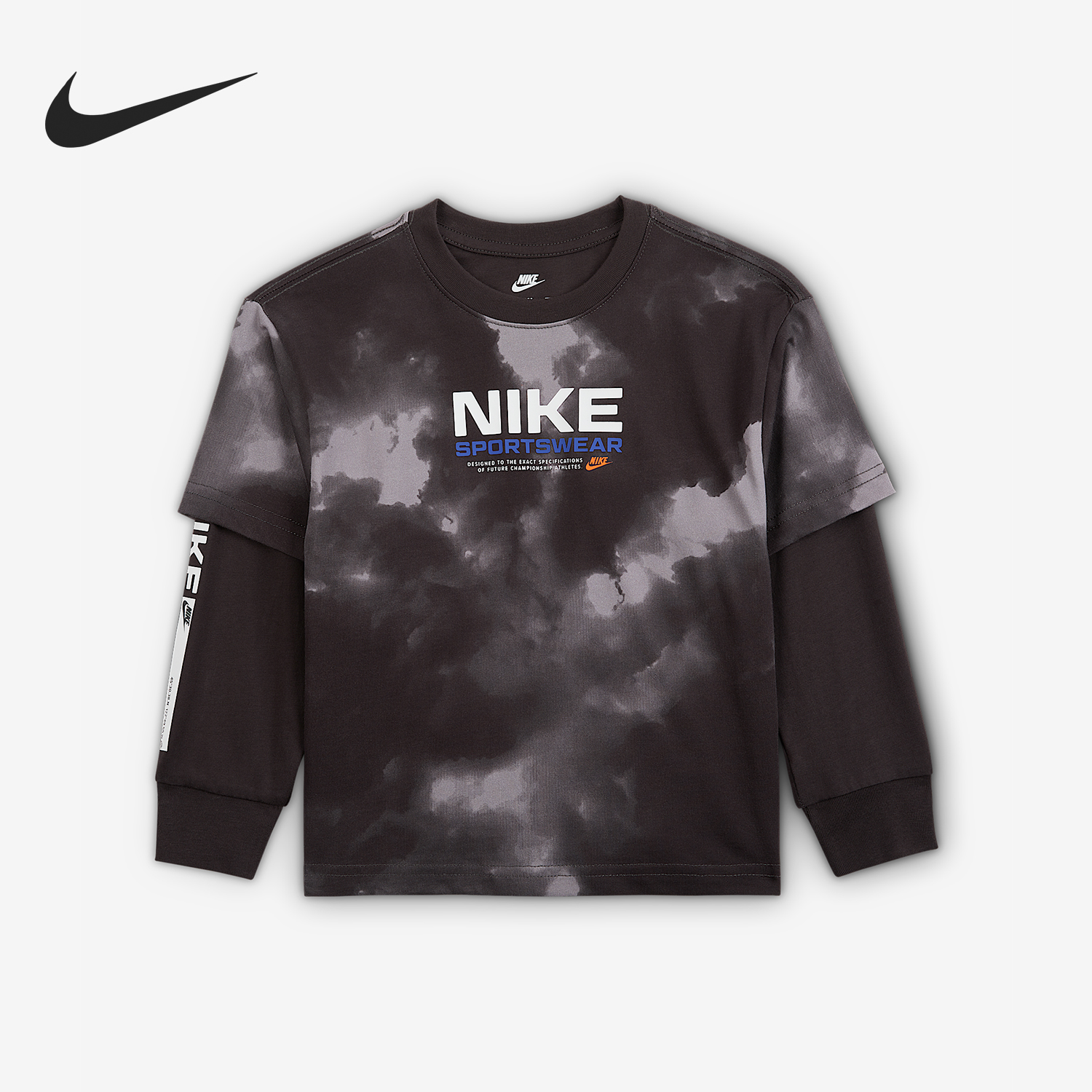 Nike/耐克正品2025小童时尚印花假两件运动长袖IO2759-070