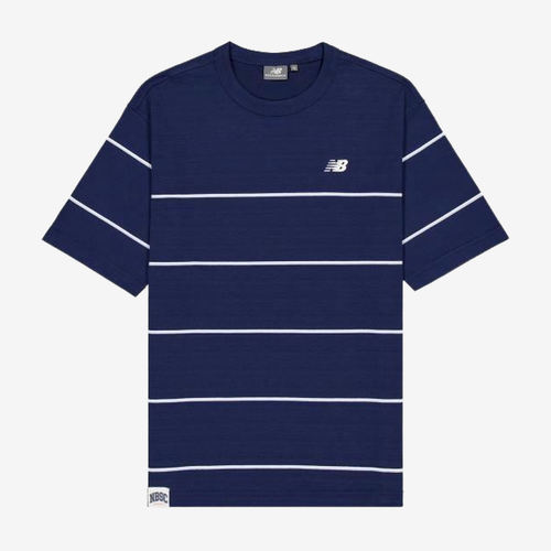 New Balance新百伦正品男款撞色条纹休闲运动短袖T恤NEE22231-NV