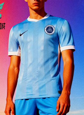 Nike/耐克正品Dri-FIT新款男蓝白色轻盈经典足球短袖IQ0592-412