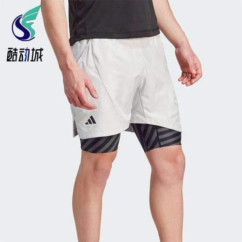 Adidas/阿迪达斯正品AeroreadyTwo-In-OnePro网球经典短裤IU3204