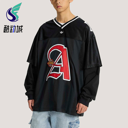 Adidas/阿迪达斯正品三叶草男士休闲运动经典长袖球衣T恤KS5328