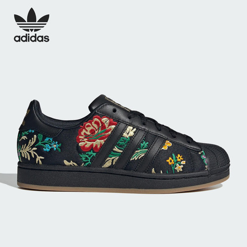 Adidas/阿迪达斯正品三叶草女士运动花卉印花经典休闲板鞋JS4045