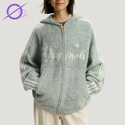 Adidas/阿迪达斯正品三叶草男女运动新年款针织绒面外套KT0717