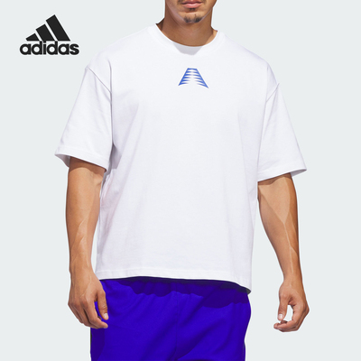 Adidas/阿迪达斯正品爱德华兹系列新款男经典白蓝色短袖T恤KC5670