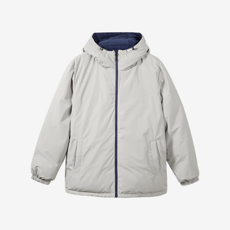 Skechers/斯凯奇正品男女舒适连帽运动休闲保暖双面穿羽绒服