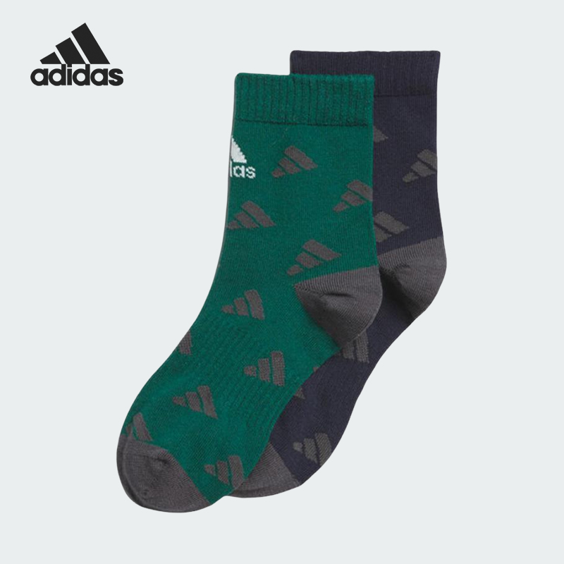 Adidas/阿迪达斯正品K GFX CREW 2P儿童运动袜两双装JF1220