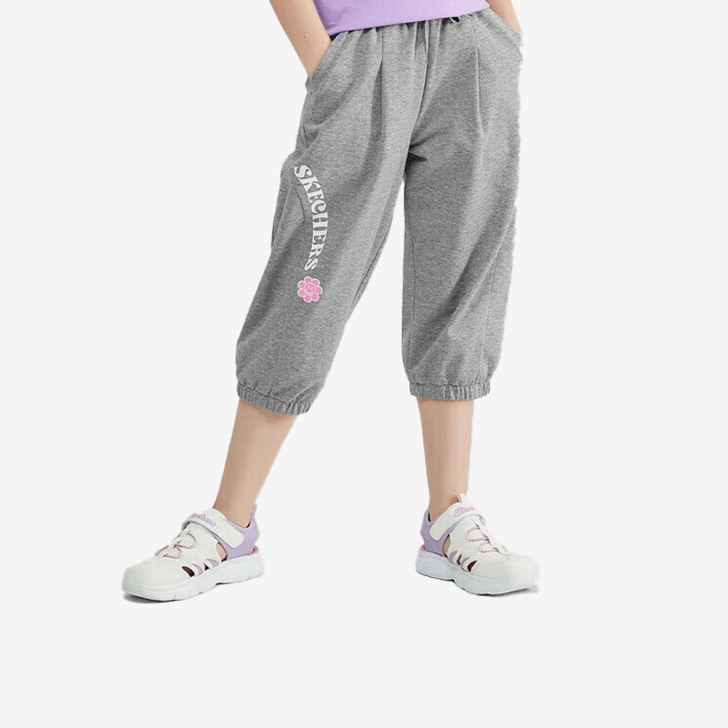 Skechers/斯凯奇正品夏季新款女童宽松休闲透气运动七分裤