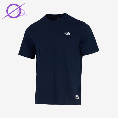 Adidas/阿迪达斯正品2025秋季款男士套头运动透气圆领短袖KC5319