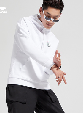 李宁卫衣男XOG SLICK联名款长袖连帽宽松春夏季休闲运动服AWDND01