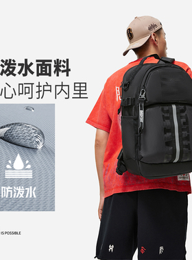 Lining/李宁正品反伍BADFIVE男女易携反光防泼水双肩包ABST143