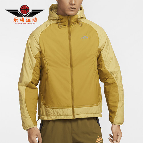 耐克男士运动拼接保暖跑步棉服