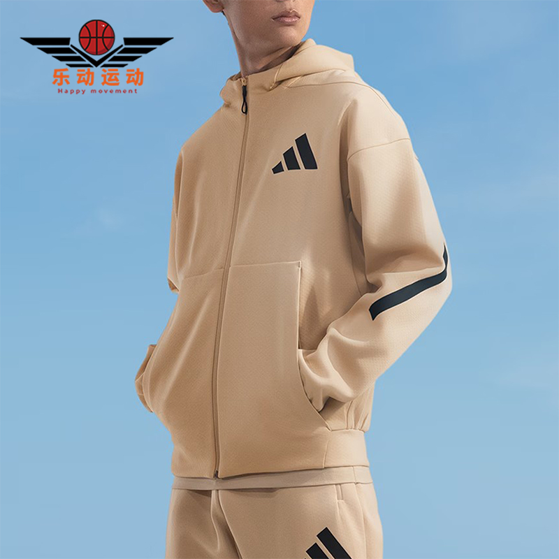 阿迪达斯男士连帽休闲运动外套