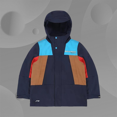 李宁正品冬季男童运动休闲三合一摇粒绒连帽冲锋衣外套YWBS025