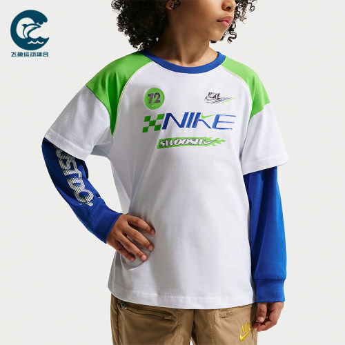 Nike/耐克正品Victory Lap小童透气假两件经典长袖T恤IV4743-100