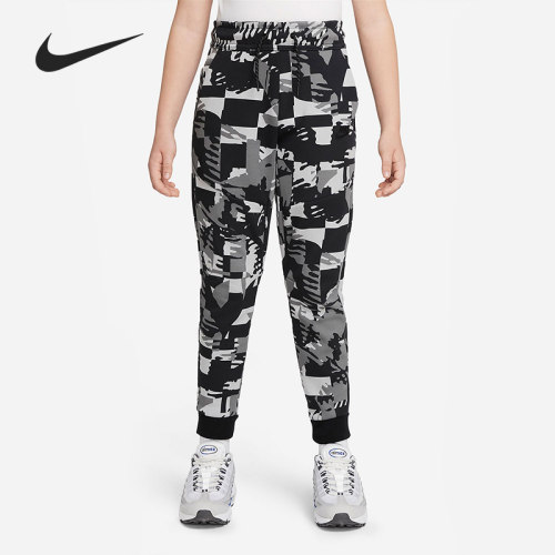Nike/耐克正品2025秋季大童系带运动满印休闲针织长裤DM8070-077