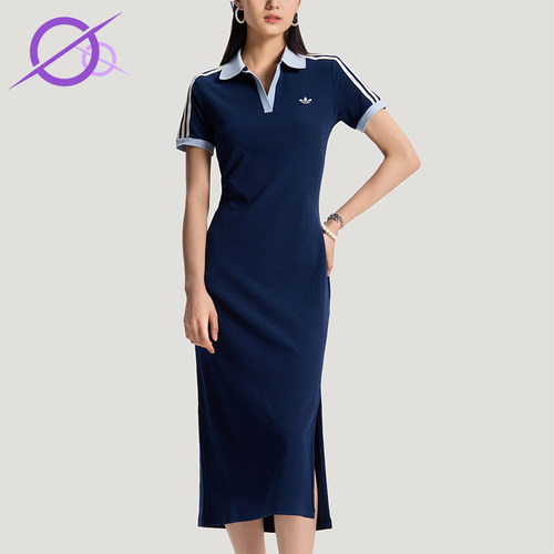 Adidas/阿迪达斯正品三叶草女士时尚日常经典修身连衣裙KY5698