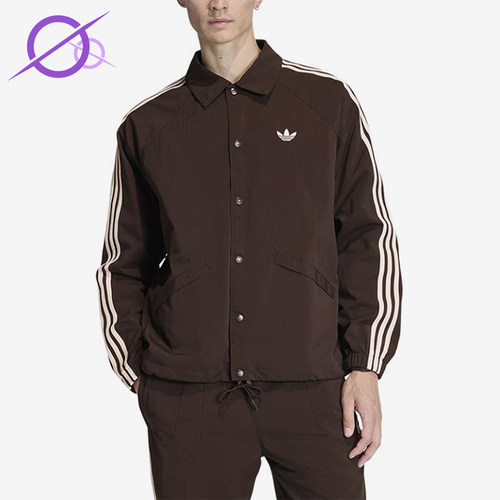 Adidas/阿迪达斯正品三叶草新款男棕色宽松夹克外套KE3595