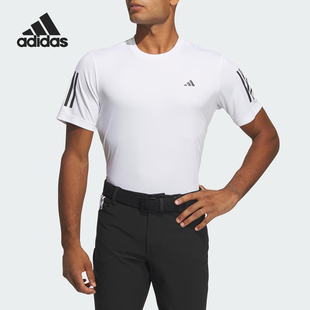 休闲条纹套头训练透气短袖 Adidas 男士 夏季 T恤IN6631 阿迪达斯正品