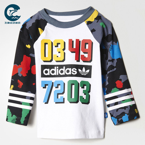Adidas/阿迪达斯正品三叶草印花长袖T恤经典新款长袖T恤AY8559