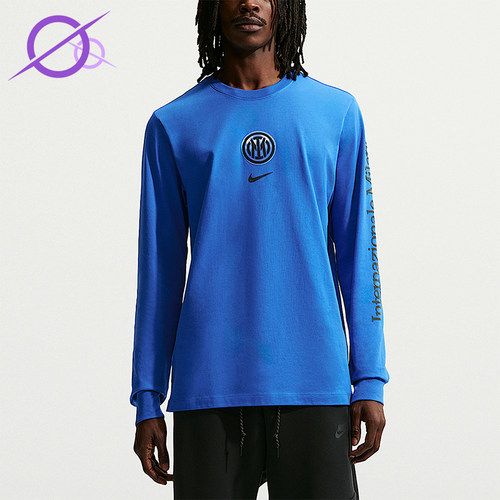 Nike/耐克正品春秋男士圆领针织宽松经典足球长袖T恤IO1984-438