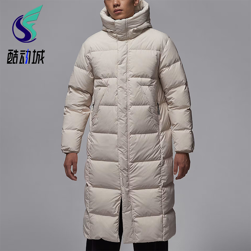 Nike/耐克正品JORDAN男士休闲保暖长款连帽运动羽绒服FV7270-104