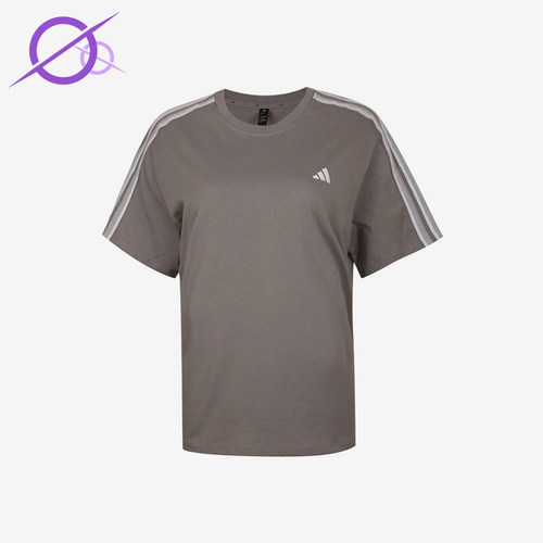 Adidas/阿迪达斯正品女士套头圆领条纹休闲运动短袖T恤KZ1541