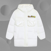 女童羽绒服中长款 Lining 李宁正品 连帽休闲鸭绒保暖外套YYMS060